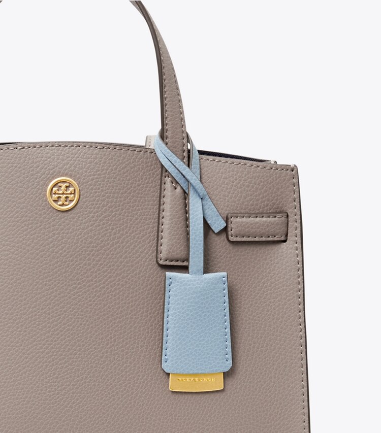 Tory Burch designer satchels Small Walker Satchel in Gray Heron detail
