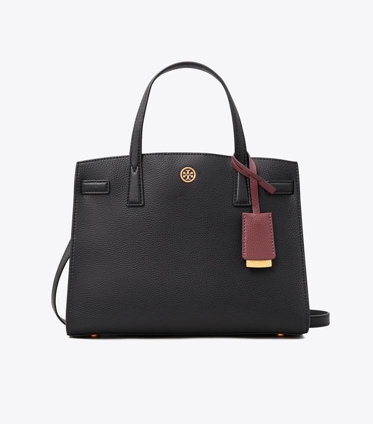 Tory Burch designer satchels Small Walker Satchel in Black front