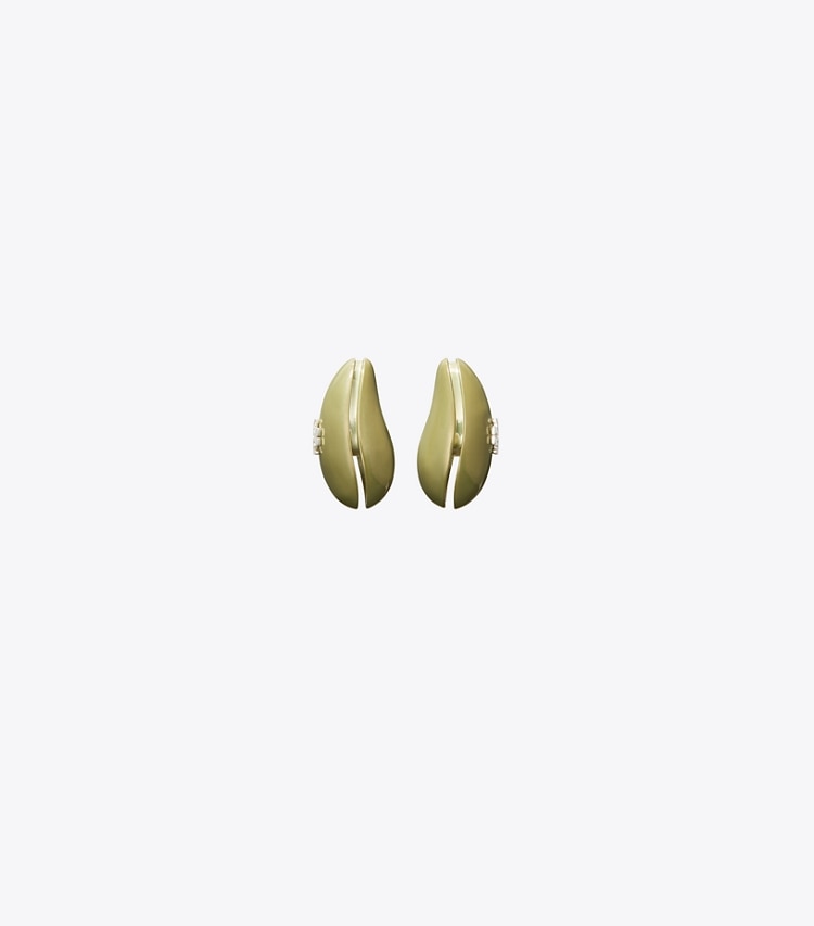 Tory Burch designer earrings Small Wave Earring in Mint front