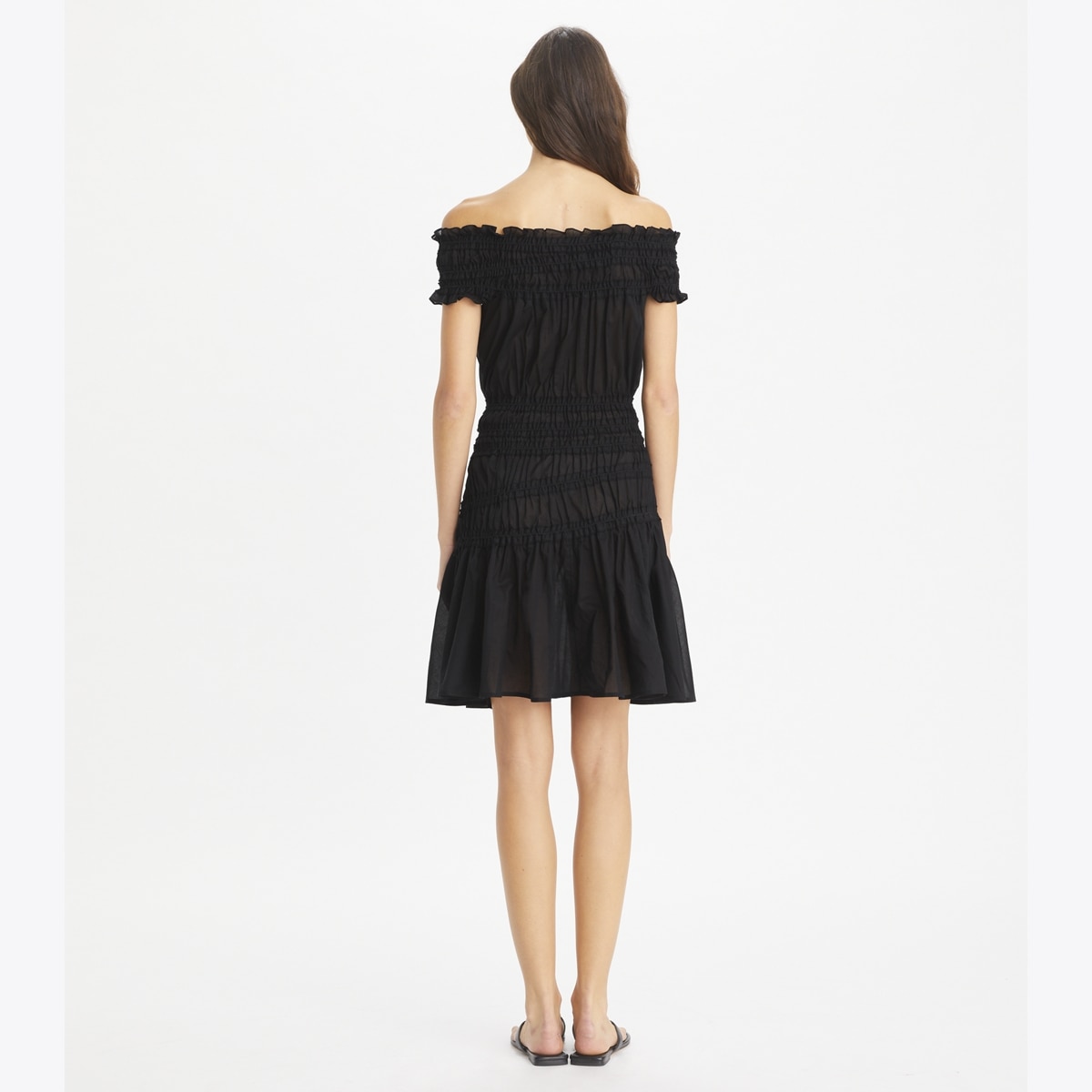 TORY BURCH ワンピース 服 Smocked cotton and silk 827192 Tory Burch Printed Smocked Midi Dress | Neiman Marcus