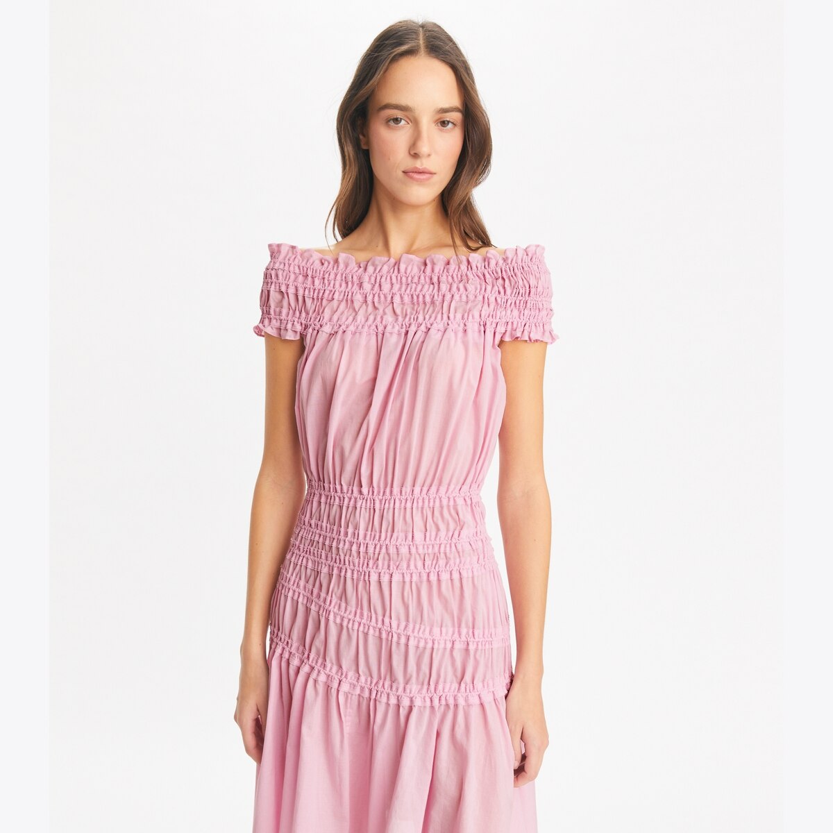 ワンピース TORY BURCH 'Smocked Cotton' dress Black Smocked Cotton Midi Dress, Black | Tory Burch KW
