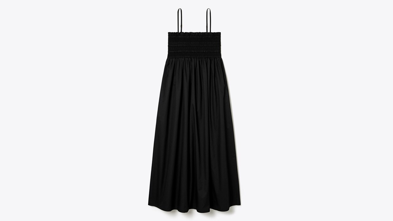 Printed Pure Cotton Midi Dress in Black : TFP105