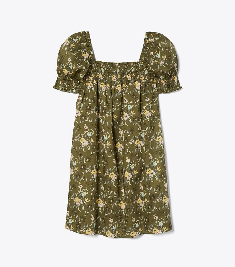 Tory Burch designer coverups Smocked Mini Dress in WALL FLORAL front