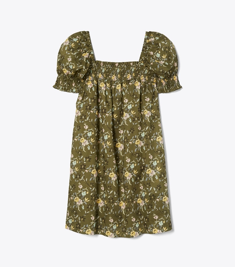Tory Burch designer coverups Smocked Mini Dress in WALL FLORAL front