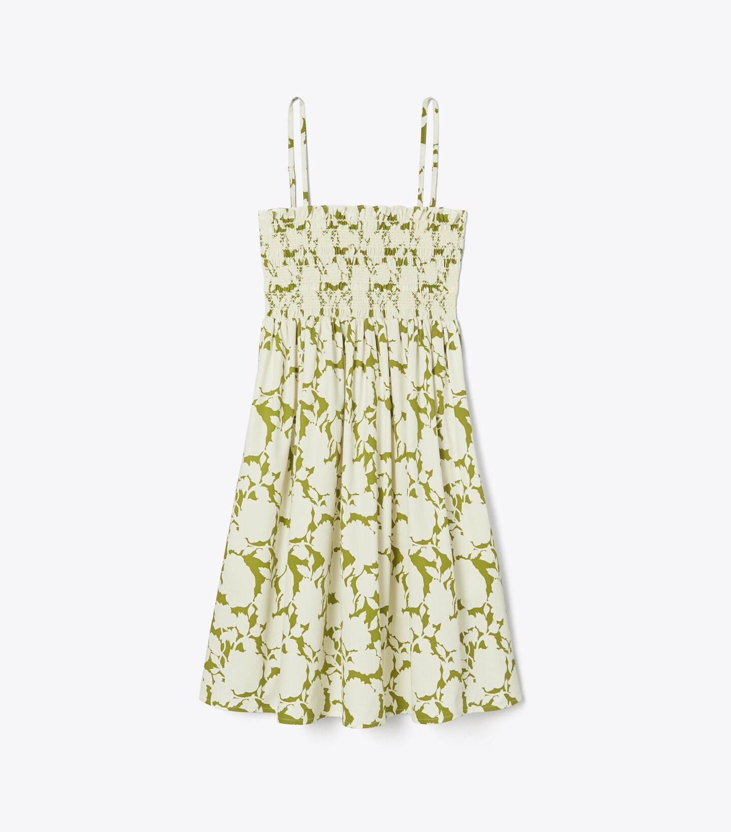 Smocked Printed Cotton Mini Dress