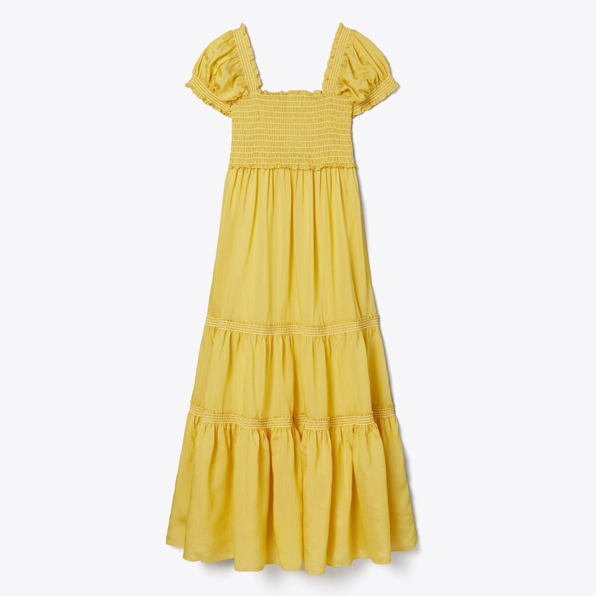 Smocked Silk and Viscose Dress: Women's Designer Coverups | Tory Burch