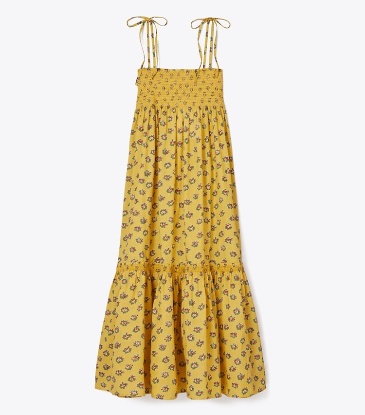 Tory Burch designer coverups Smocked Skirt in Yellow Garden Rose front