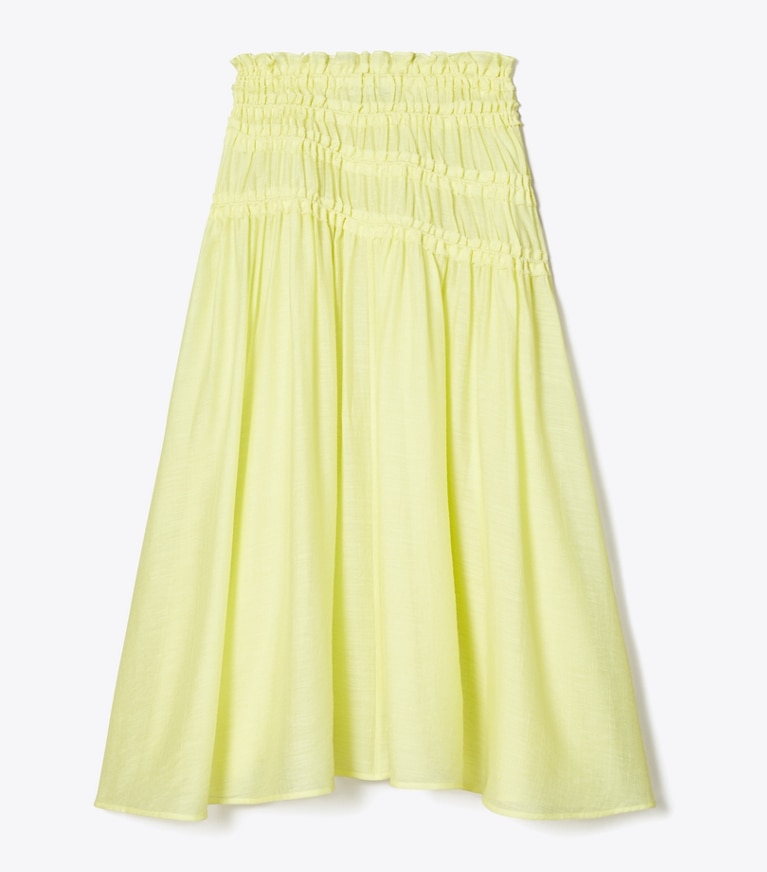 Tory Burch designer coverups Smocked Viscose Skirt in Lumen front