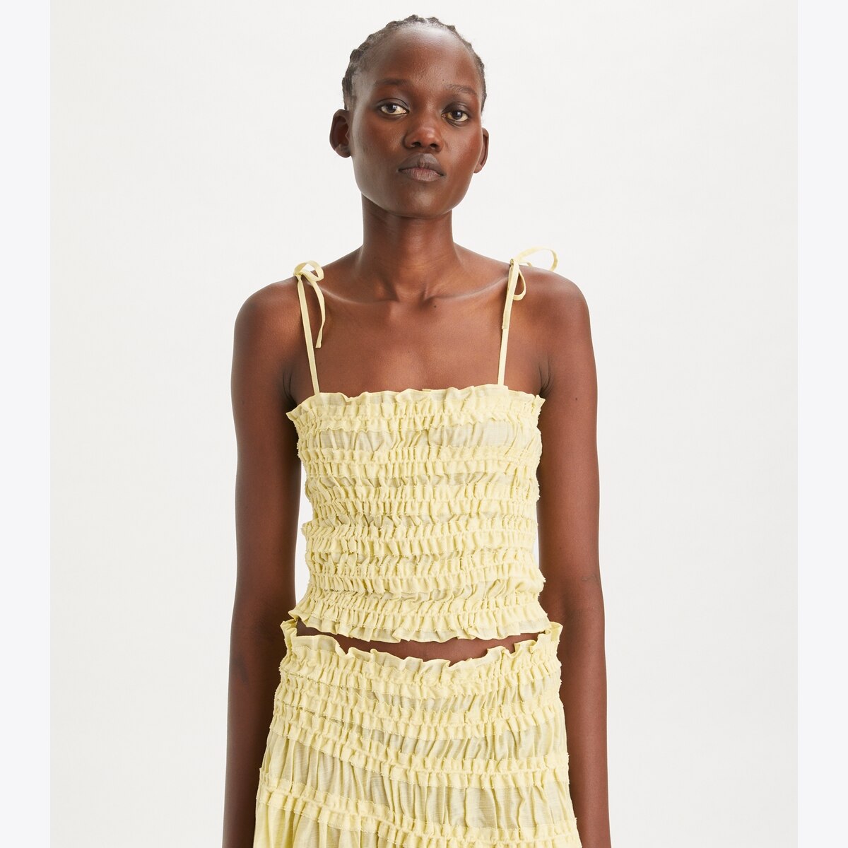 SMOCKED VISCOSE TOP - thumbnail 2