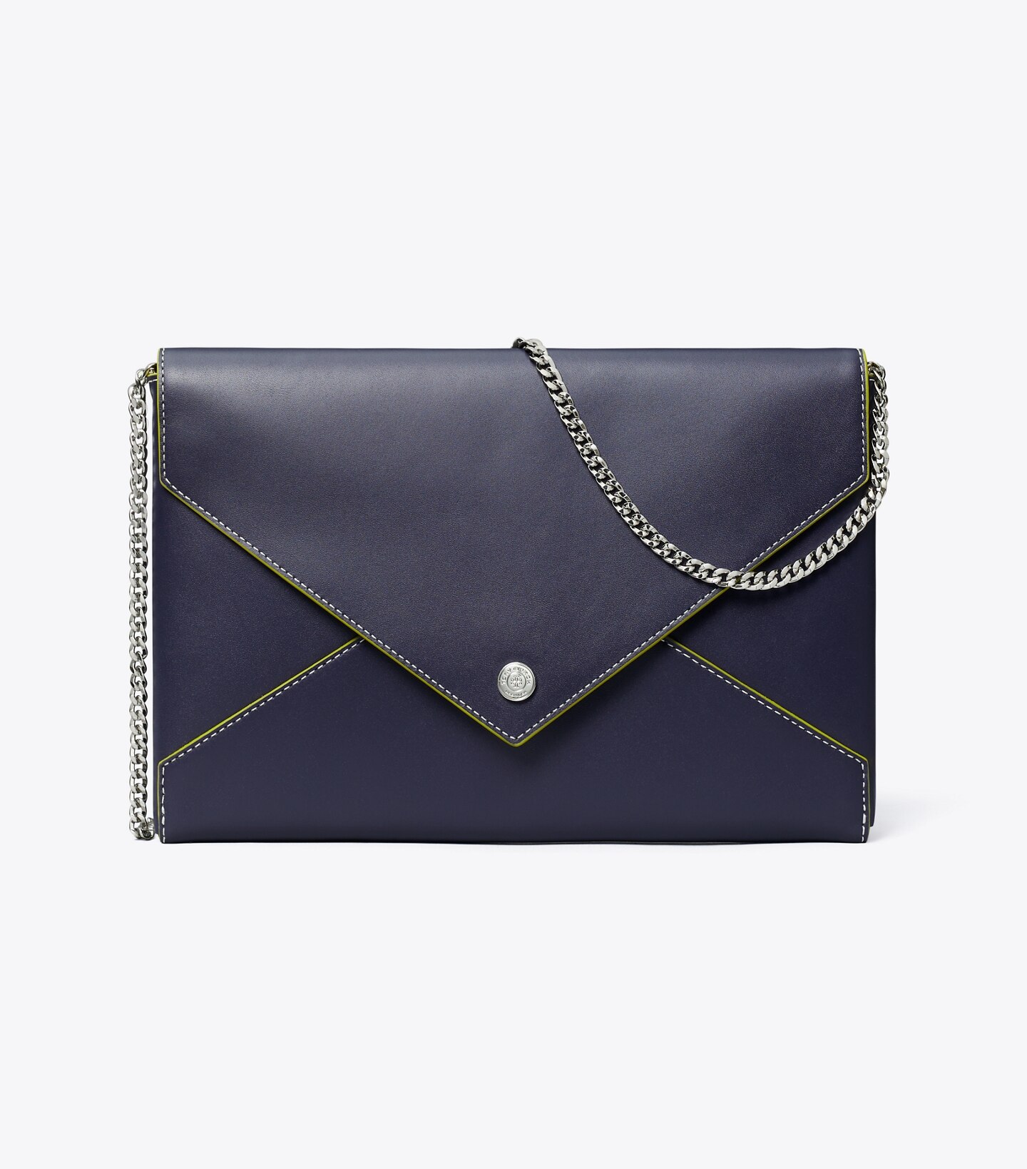 Smooth Leather Envelope Chain Pouch