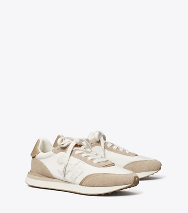 Tory Burch designer sneakers Sneaker Destiny in WHITE / WHITE / AVOLA angle