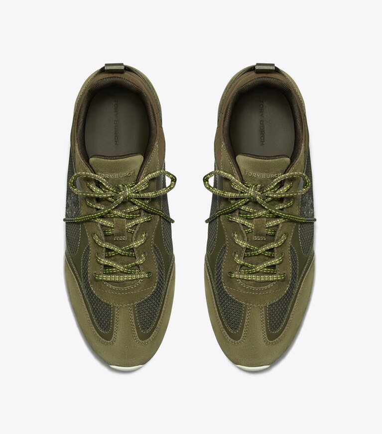 Tory Burch designer sneakers Sneaker Field in DARK OLIVE angle