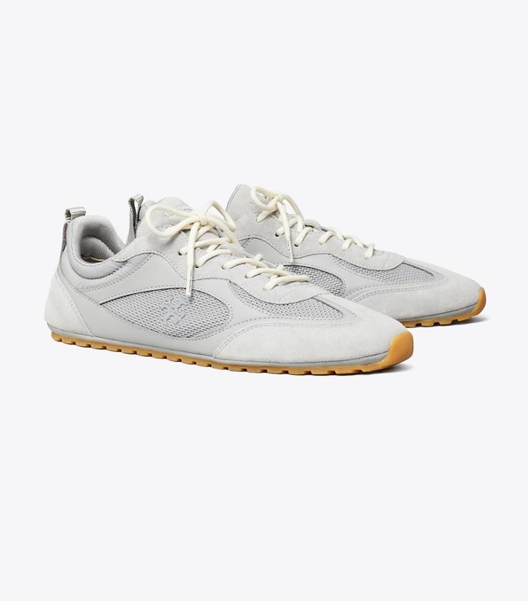 Tory Burch designer sneakers Sneaker Field in LOUTRE GRAY angle