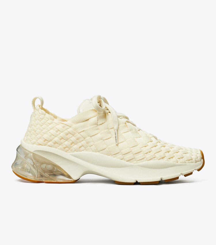 Tory Burch designer sneakers Sneaker Good Luck intrecciata in NEW IVORY side