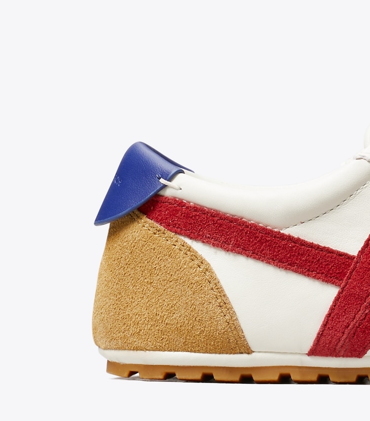 Tory Burch designer sneakers Sneaker Hank Field in CREAM / TORY RED / GRAY dettaglio