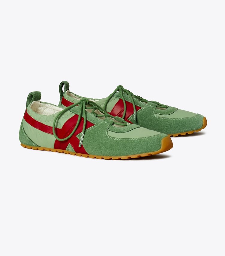 Tory Burch designer sneakers Sneaker Hank stile ballerina in OLIVE / TORY RED / OLIVE angle