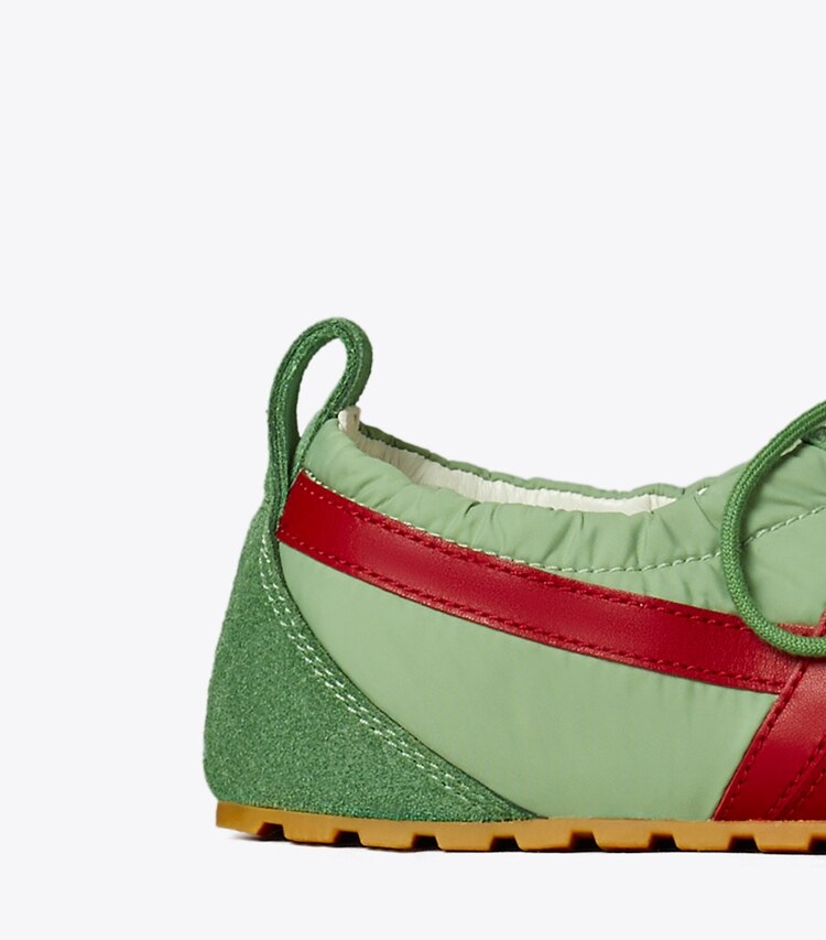 Tory Burch designer sneakers Sneaker Hank stile ballerina in OLIVE / TORY RED / OLIVE dettaglio