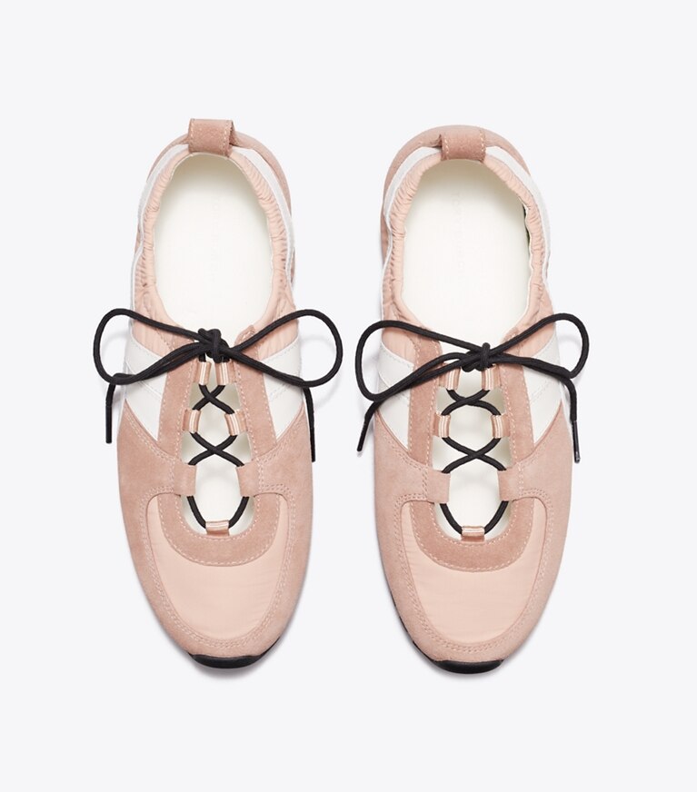 Tory Burch designer sneakers Sneaker Hank stile ballerina in DUSTY ROSE / MALVA / CREAM superiore