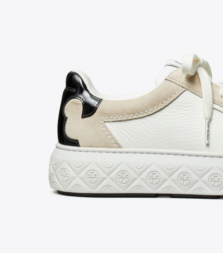 Tory Burch designer sneakers Sneaker Ladybug in TITANIUM WHITE / BLACK angle