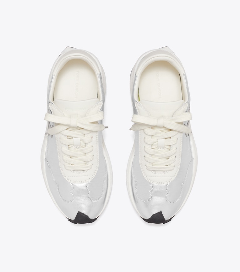 Tory Burch designer sneakers Sneaker Tory in METALLIC SILVER/SILVER SPECCHIO/CREAM superiore
