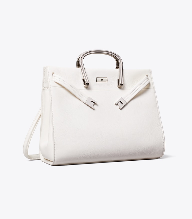 Tory Burch designer tote bags Soft Lee Radziwill Bag in Whipped Cream angle