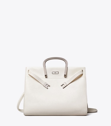Tory Burch designer tote bags Soft Lee Radziwill Bag in Whipped Cream front