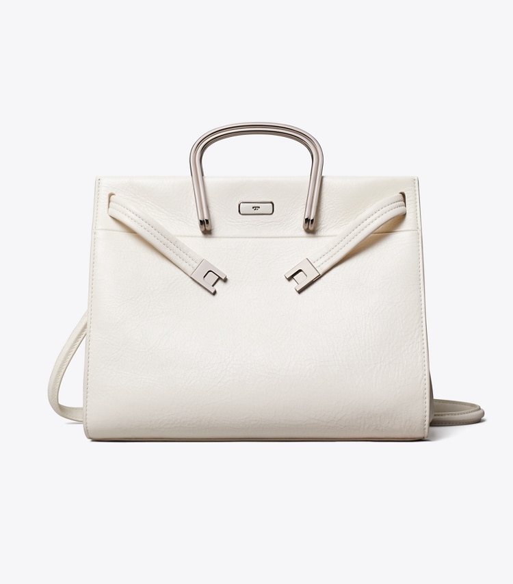 Tory Burch designer tote bags Soft Lee Radziwill Bag in Whipped Cream front