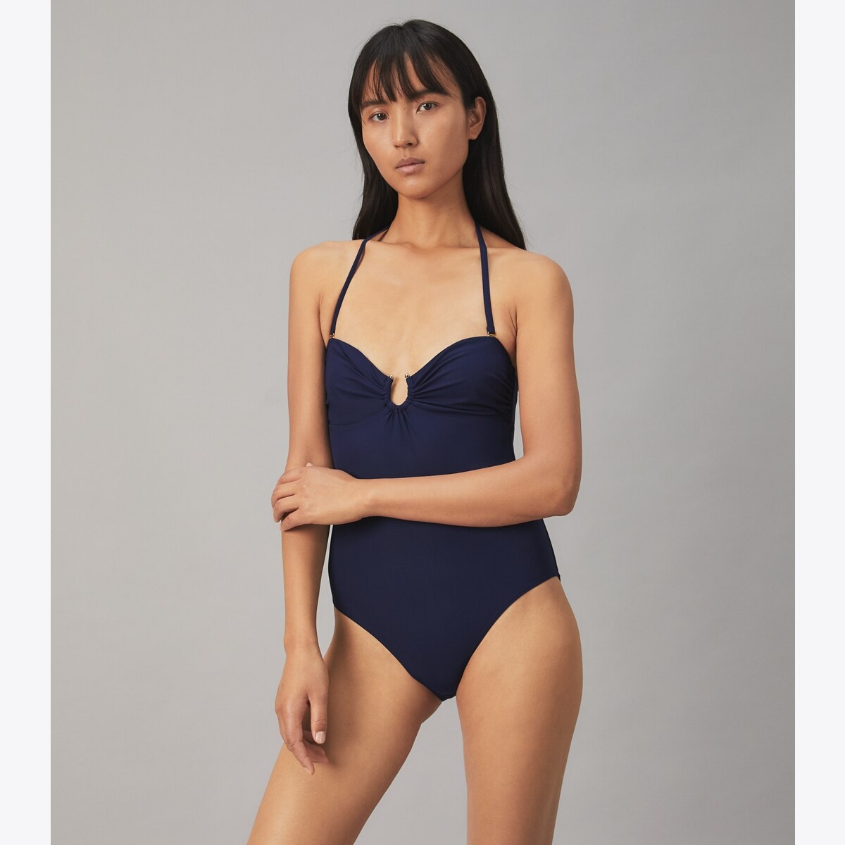 Solid Bandeau One-Piece: Women's Designer One Pieces | Tory
