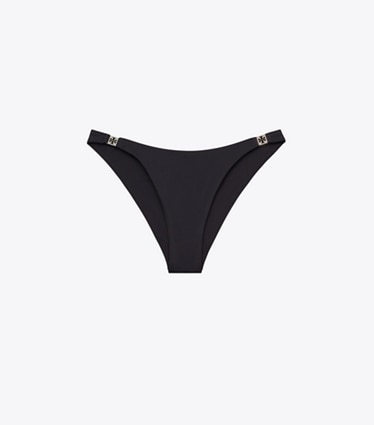Tory Burch designer two pieces Solid Bikini Bottom in Black front