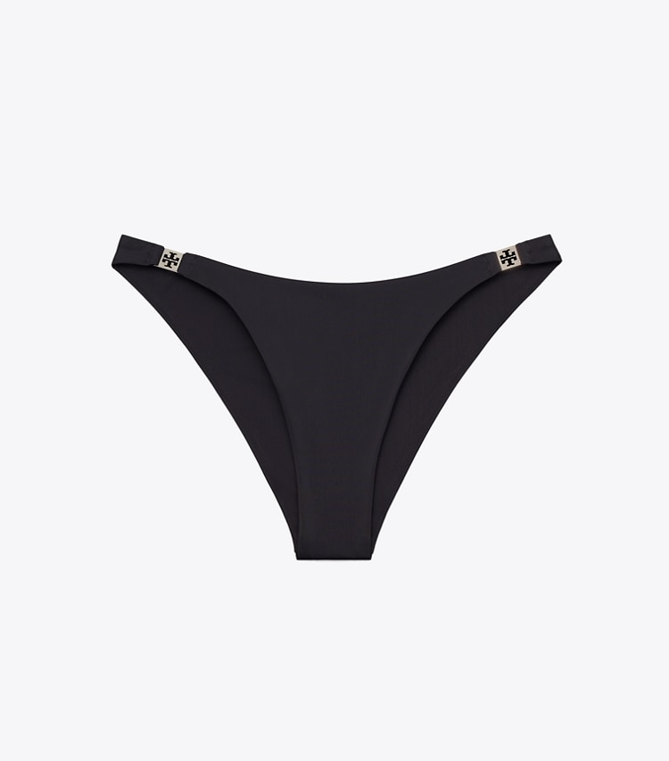 Tory Burch designer two pieces Solid Bikini Bottom in Black front