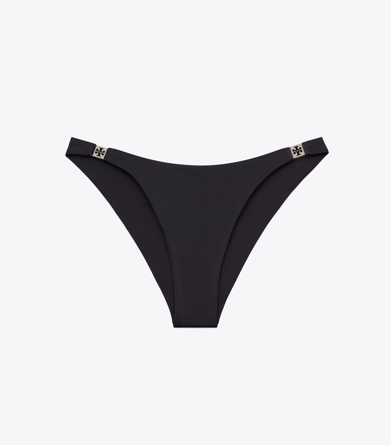 Tory Burch designer two pieces Solid Bikini Bottom in Black front