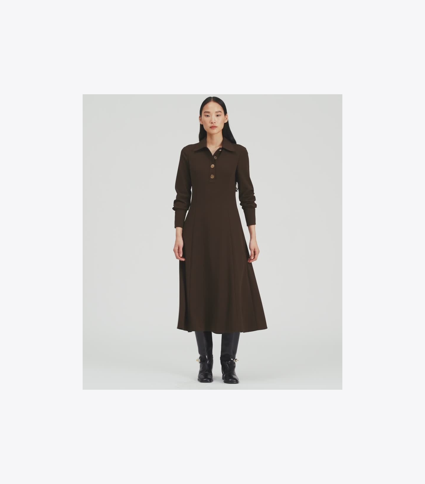 Solid Crepe Shirtdress