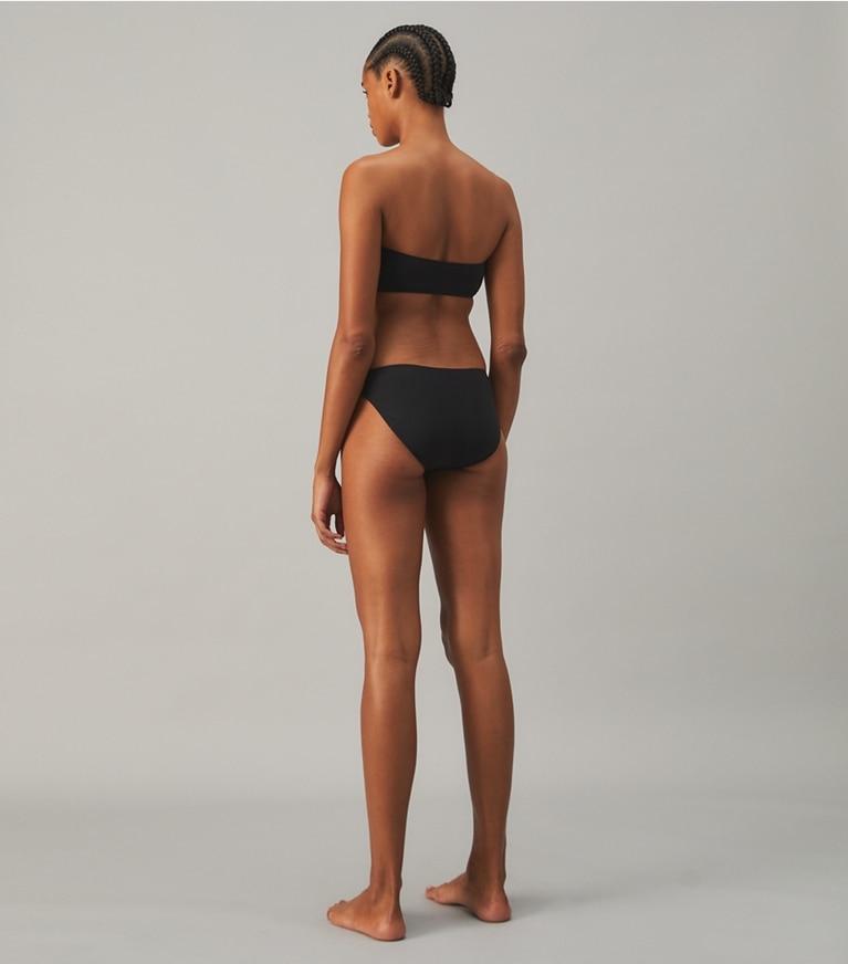 Tory Burch designer two pieces Solid Hipster Bikini Bottom in Black front