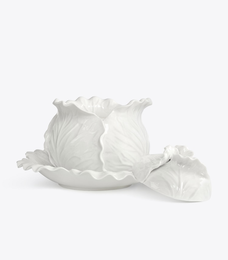 Tory Burch designer vaisselle Soupière collection Lettuce dans White angle