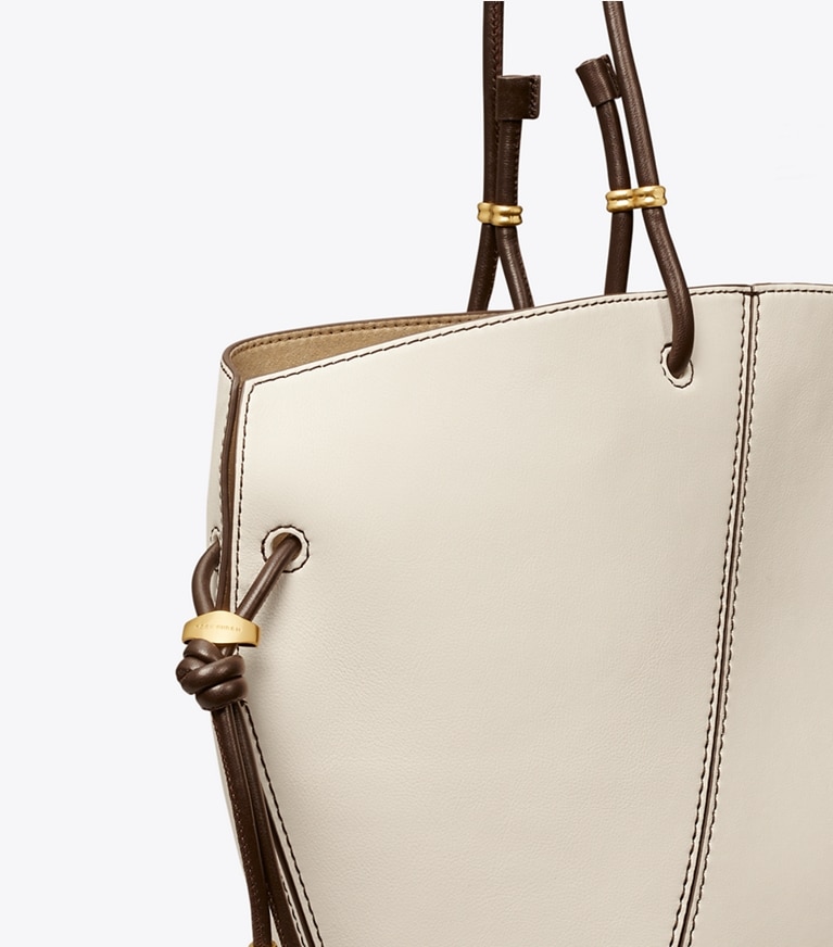 Tory Burch designer tote bags Spaghetti Strap Tote in NEW IVORY angle