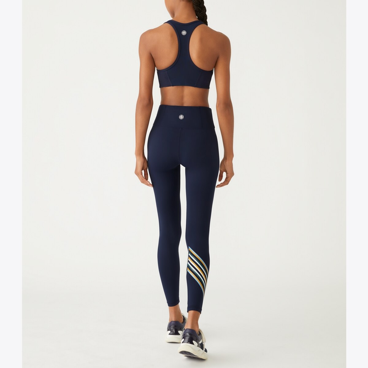 Spectrum Side-Stripe Mesh-Back Bra: Women's Designer Sports