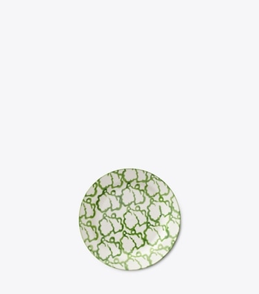 Tory Burch designer tabletop & drinkware Spongeware Canape Plate, Set of 6 in Green / Smoke front