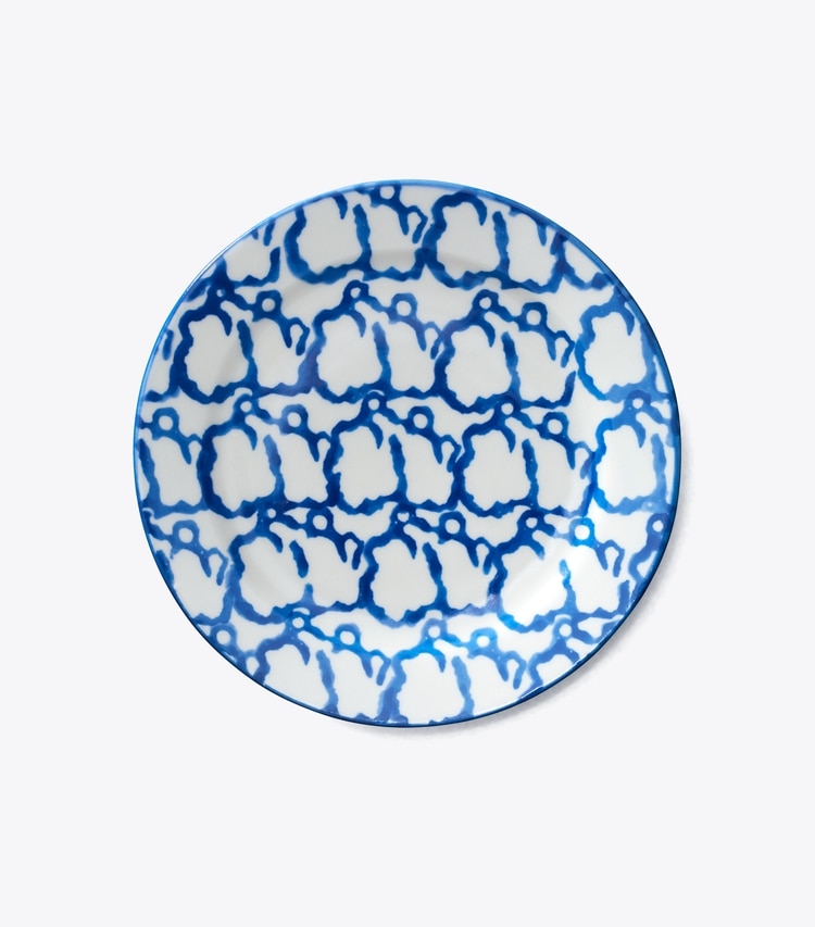 Tory Burch designer tabletop & drinkware Spongeware Canape Plate, Set of 6 in Blue front