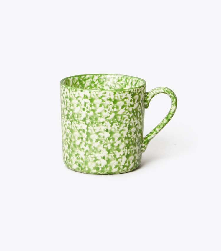 Tory Burch designer tabletop & drinkware Spongeware Mug, Set of 4 in Green/Sponge front
