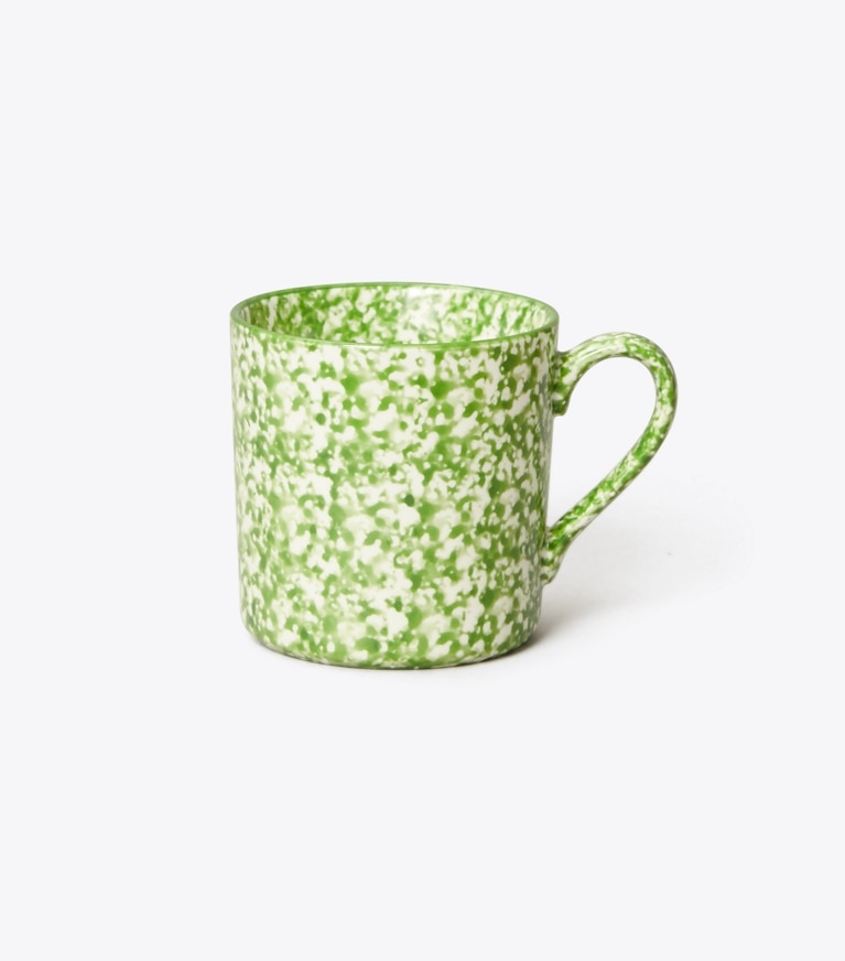Tory Burch designer tabletop & drinkware Spongeware Mug, Set of 4 in Green/Sponge front