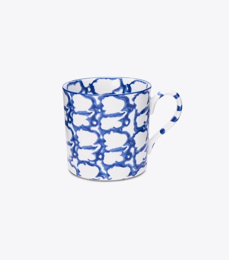 Tory Burch designer tabletop & drinkware Spongeware Mug, Set of 4 in Smoke Ring front