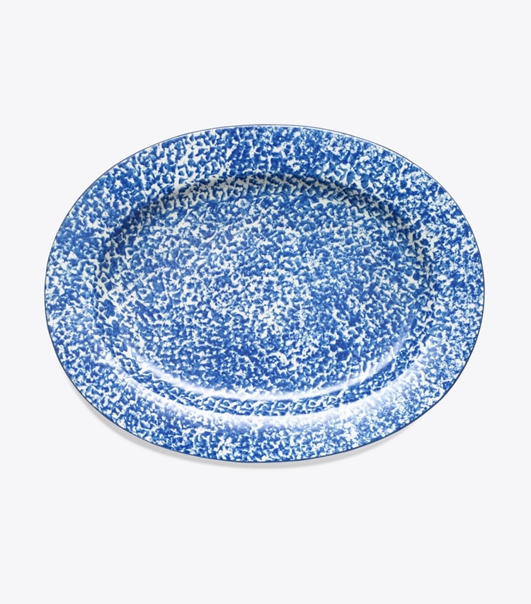 Tory Burch designer tabletop & drinkware Spongeware Oval Serving Platter in Sponge front
