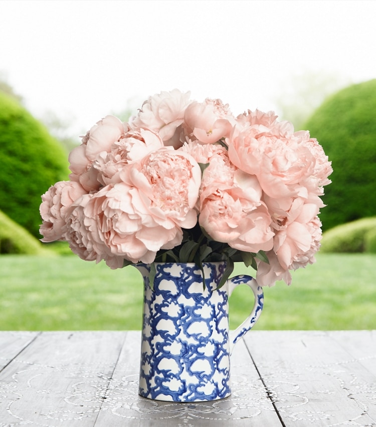 Tory Burch designer tabletop & drinkware Spongeware Pitcher in Smoke Ring editorial