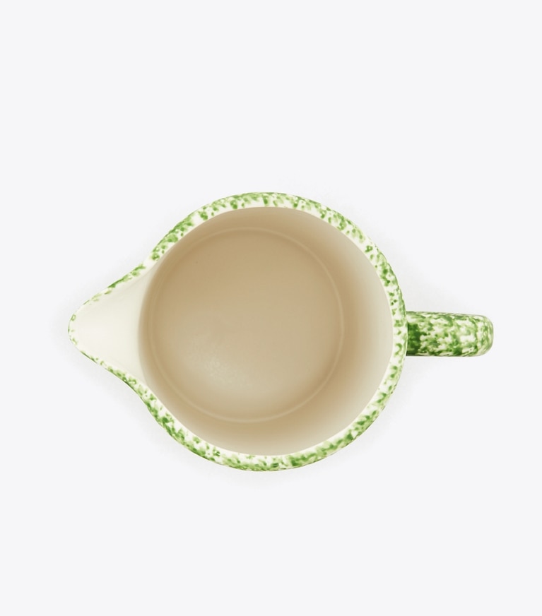 Tory Burch designer tabletop & drinkware Spongeware Pitcher in Green/Sponge front