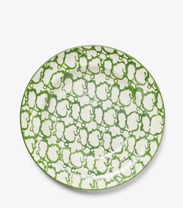 Tory Burch designer tabletop & drinkware Spongeware Rim Soup Bowl, Set of 2 in Green / Smoke front