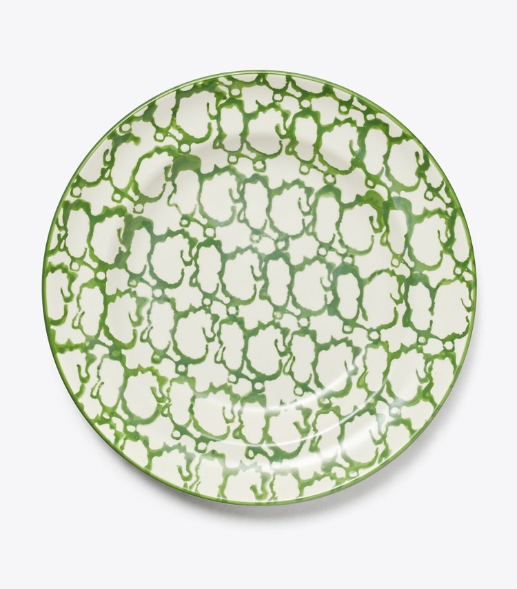Tory Burch designer tabletop & drinkware Spongeware Rim Soup Bowl, Set of 2 in Green / Smoke front