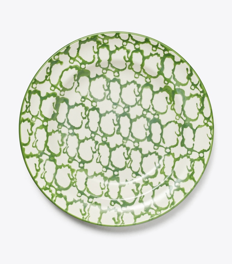 Tory Burch designer tabletop & drinkware Spongeware Rim Soup Bowl, Set of 2 in Green / Smoke front
