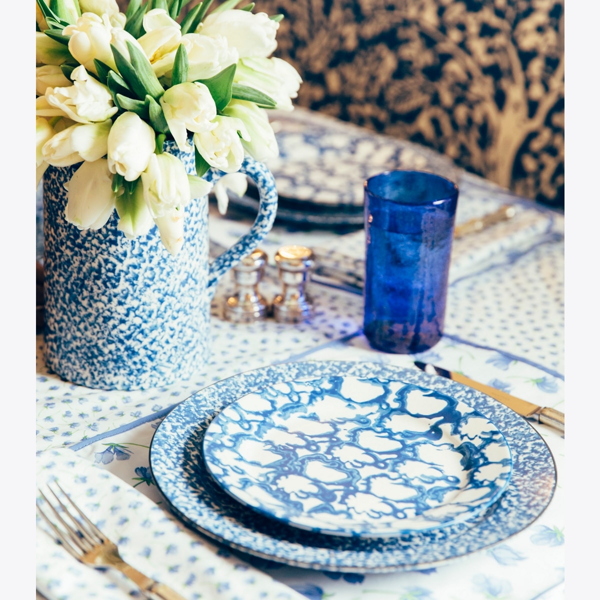 Spongeware Salad Plate, Set of 4: Women's Designer Tabletop