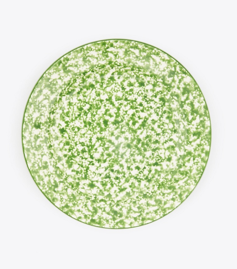 Tory Burch designer tabletop & drinkware Spongeware Salad Plate, Set of 4 in Green/Sponge front