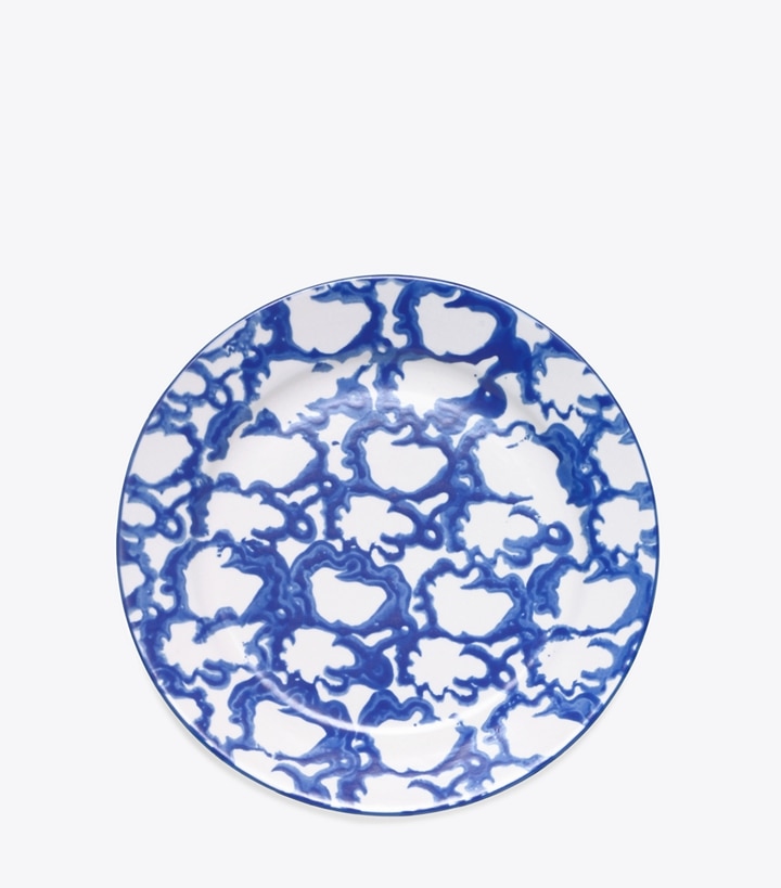 Tory Burch designer tabletop & drinkware Spongeware Salad Plate, Set of 4 in Smoke Ring front
